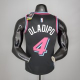 NBA Men Miami Heat Black City #4 OLADIPO Jersey High Quality Name and Number Print