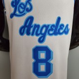 NBA Finals Men Los Angeles Lakers Retro in Latin # 8&24 BRYANT white Round Neck Jersey High Quality Name and Number Print