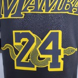 NBA Men Los Angeles Lakers Black with Snake 24 BRYANT Jersey High Quality Name and Number Print