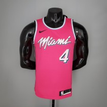 NBA Men Miami Heat Pink City #4 OLADIPO Jersey High Quality Name and Number Print