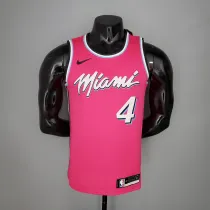 NBA Men Miami Heat Pink City #4 OLADIPO Jersey High Quality Name and Number Print