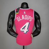NBA Men Miami Heat Pink City #4 OLADIPO Jersey High Quality Name and Number Print