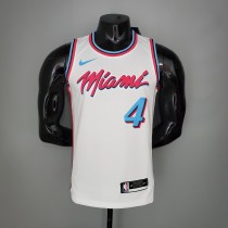 NBA Men Miami Heat White City #4 OLADIPO Jersey High Quality Name and Number Print