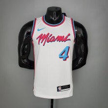 NBA Men Miami Heat White City #4 OLADIPO Jersey High Quality Name and Number Print