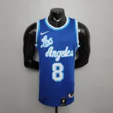 NBA Finals Men Los Angeles Lakers Retro in Latin #8 BRYANT Blue Round Neck Jersey High Quality Name and Number Print