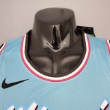 NBA Men Miami Heat Blue City #4 OLADIPO Jersey High Quality Name and Number Print