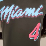 NBA Men Miami Heat Black City #4 OLADIPO Jersey High Quality Name and Number Print