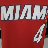 NBA Season 2021 Men Miami Heat Red #4 OLADIPO Jersey with Jordan Logo High Quality Name and Number Print