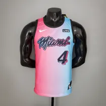 NBA Men  Season 2021 Miami Heat City Gradient color #4 OLADIPO Jersey High Quality Name and Number Print