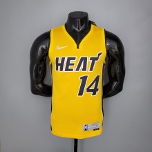 NBA Men Season 2021 Miami Heat Yellow Award Version #14 HERRO Jersey High Quality Name and Number Print