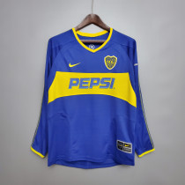 03/04 Boca Home Retro Soccer Jersey Long Sleeve Thai Quality
