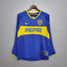 03/04 Boca Home Retro Soccer Jersey Long Sleeve Thai Quality