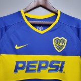 03/04 Boca Home Retro Soccer Jersey Long Sleeve Thai Quality