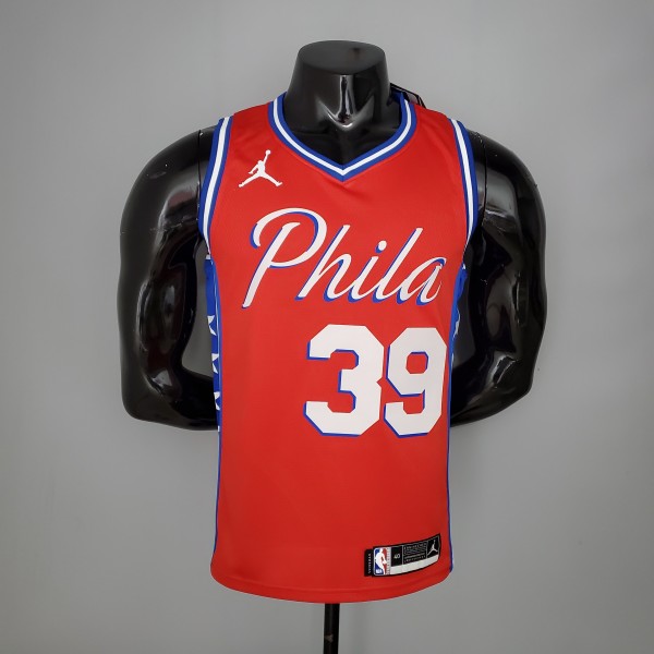 NBA Men Season 2021 Philadelphia 76ers Red #39 HOWARD Jersey with Jordan Logo High Quality Name and Number Print