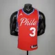 NBA Men Season 2021 Philadelphia 76ers Red #3 IVERSON Jersey with Jordan Logo High Quality Name and Number Print