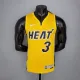 NBA Men Season 2021 Miami Heat Yellow Award Version #3 WADE Jersey High Quality Name and Number Print