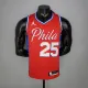 NBA Men Season 2021 Philadelphia 76ers Red #25 SIMMONS Jersey with Jordan Logo High Quality Name and Number Print