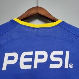 03/04 Boca Home Retro Soccer Jersey Long Sleeve Thai Quality