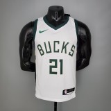 NBA Men Milwaukee Bucks White #21 HOLIDAY Jersey High Quality Name and Number Print