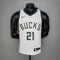 NBA Men Milwaukee Bucks White #21 HOLIDAY Jersey High Quality Name and Number Print