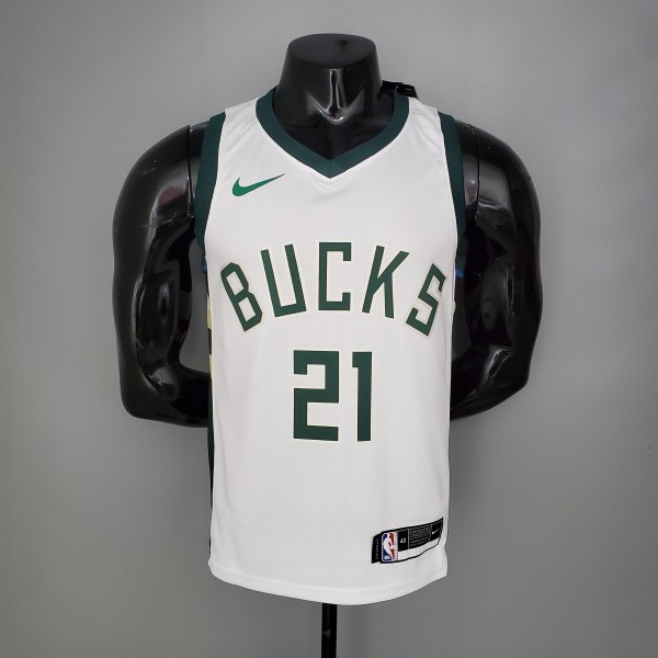 NBA Men Milwaukee Bucks White #21 HOLIDAY Jersey High Quality Name and Number Print