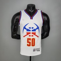 NBA Men Season 2021 Denver Nuggets White Award Version #50 GORDON Jersey High Quality Name and Number Print