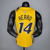 NBA Men Season 2021 Miami Heat Yellow Award Version #14 HERRO Jersey High Quality Name and Number Print