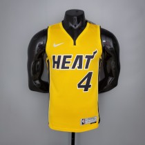 NBA Men Season 2021 Miami Heat Yellow Award Version #4 OLADIPO Jersey High Quality Name and Number Print