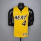 NBA Men Season 2021 Miami Heat Yellow Award Version #4 OLADIPO Jersey High Quality Name and Number Print