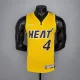 NBA Men Season 2021 Miami Heat Yellow Award Version #4 OLADIPO Jersey High Quality Name and Number Print