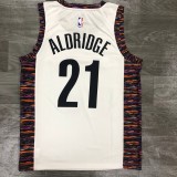 NBA Men New Brooklyn Nets White City #21 ALDRIDGE Jersey High Quality Name and Number Print