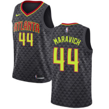 NBA Men Atlanta Hawks Black #44 MARAVICH Jersey High Quality Name and Number Print