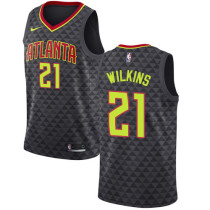 NBA Men Atlanta Hawks Black #21 WILKINS Jersey High Quality Name and Number Print