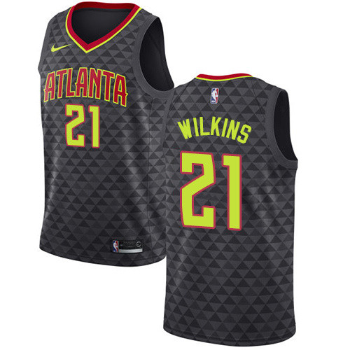 NBA Men Atlanta Hawks Black #21 WILKINS Jersey High Quality Name and Number Print