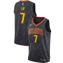 NBA Men Atlanta Hawks Black #7 LIN Jersey High Quality Name and Number Print
