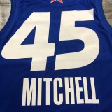 NBA Men 2021 All Star Jerseys Blue #45 MITCHELL Jersey High Quality Name and Number Print