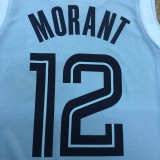 NBA Men Season 2021 Memphis Grizzlies Sky Blue #12 MORANT Jersey with Jordan Logo High Quality Name and Number Print