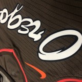 NBA New 2021 Portland Trail Blazers Brown #00 ANTHONY Jersey High Quality Name and Number Print