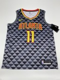 NBA Men Atlanta Hawks Black #11 YOUNG Jersey High Quality Name and Number Print