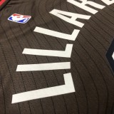 NBA New 2021 Portland Trail Blazers Brown #0 LILLARD Jersey High Quality Name and Number Print
