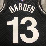 NBA Men New 2021 Brooklyn Nets Black Awarding Version #13 HARDEN Jersey High Quality Name and Number Print