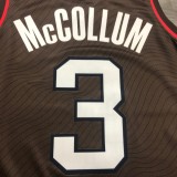 NBA New 2021 Portland Trail Blazers Brown #3 McCOLLUM Jersey High Quality Name and Number Print