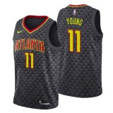 NBA Men Atlanta Hawks Black #11 YOUNG Jersey High Quality Name and Number Print