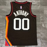 NBA New 2021 Portland Trail Blazers Brown #00 ANTHONY Jersey High Quality Name and Number Print