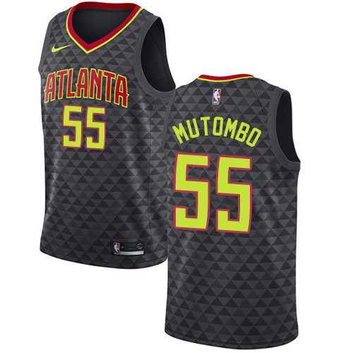 NBA Men Atlanta Hawks Black #55 MUTOMBO Jersey High Quality Name and Number Print