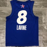 NBA Men 2021 All Star Jerseys Blue #8 LAVINE Jersey High Quality Name and Number Print