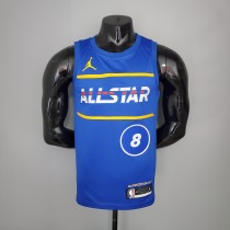 NBA Men 2021 All Star Jerseys Blue #8 LAVINE Jersey High Quality Name and Number Print
