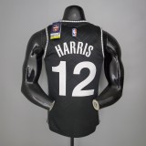 NBA Men New 2021 Brooklyn Nets Black Awarding Version #12 HARRIS Jersey High Quality Name and Number Print