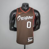 NBA New 2021 Portland Trail Blazers Brown #0 LILLARD Jersey High Quality Name and Number Print