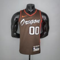 NBA New 2021 Portland Trail Blazers Brown #00 ANTHONY Jersey High Quality Name and Number Print